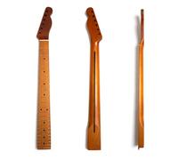 Premium Roasted Maple Electric Guitar Neck for Fender Telecaster, 22 Medium Jumbo Frets, 14" Radius, Bone Nut, Satin Urethane Finish, 10mm Tuner Holes, Tele Style Guitar Neck
