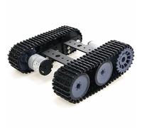 Premium Robot Tracked Car Chassis Starter Kits, MiniTP100 Metal Smart Tank Robot Chassis Control Learning Kit with 2pcs Tracks for Arduino RaspberryPie MicroBit DIY Science Education Experiment, Black