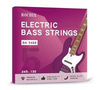 Premium Rochix BA 5468 bass strings - Professional level, steel core & nickel alloy wound for excellent sound(5 string/set)