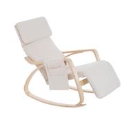 Premium Rocking Chair Recliner - Adjustable Footrest - Cream White