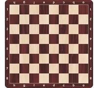 Premium Roll-Up Chess Board 20″ Tournament Size - Soft Rubber Mousepad Material with Realistic Wood Grain Print, Washable & Non-Slip - Alphanumeric Notation, Outdoor/Travel Friendly (Walnut)