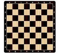 Premium Roll-Up Chess Board 20″ Tournament Size - Soft Rubber Mousepad Material with Realistic Wood Grain Print, Washable & Non-Slip - Alphanumeric Notation, Outdoor/Travel Friendly (Black)