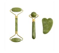 Premium Roller Face Gua Sha - Body and Neck Massager for Acupoint and Eye Care - Visage Lifting Massage Tool(Green)
