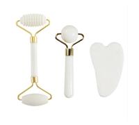 Premium Roller Face Gua Sha - Body and Neck Massager for Acupoint and Eye Care - Visage Lifting Massage Tool(White)