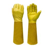 Premium Rose Pruning Gloves for Men and Women Long Thorn Proof Leather Gardening Gloves Safe Durable Gift (Yellow,XL)