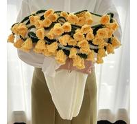 Premium Rose/Sunflower Bouquet Blanket, Handmade Crochet Flower Blanket, Bouquet Throw, Soft & Cozy, Gift for Mother's Day, Birthday, or Anniversary, Home Décor (E, 43.31 in/110cm)