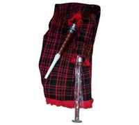 Premium Rosewood Scottish Goose Practice Bagpipe with Silver Mounts - Includes Two Chanter Reeds - Ready to Play - MacDonald Tartan Cover