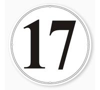 Premium Round Aluminum Number Signs 17-12" in Diameter Parking Spot Number Sign, Large Metal Numbered Signs Outdoor for Lot, Aisle, Tennis Court, Building, Dock, Field, Perforated, Weather-Resistant