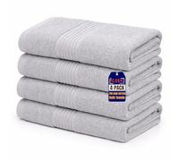 Premium Royal Egyptian Cotton Bath Towels (70 x 130cm) - Pack Of 4 - 700 GSM Soft & Super Absorbent Bathroom Towels - Hypoallergenic & Quick Dry Hotel Quality Shower Towel For Homes & Hotels (Silver)
