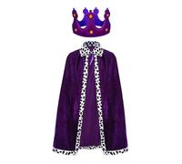 Premium Royal King Cloak & Cape Costume Set with Detachable Headpiece - Medieval Renaissance Halloween Outfit for Adults & Kids, Cosplay Events, Theater Performances, Theme