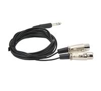 Premium Rubber Stereo Sound Cable 3 Meter Dual XLR Female to 6.35mm 3 Pin Male for Mixer