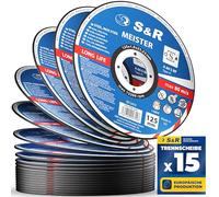 Premium S&R Metal Cutting Discs, 125 x 1.0 x 22.23 mm - Industrial-Grade, Ultra-Precise A60 S-BF for Professional Use - EU Made, 15-Pack for Angle Grinders