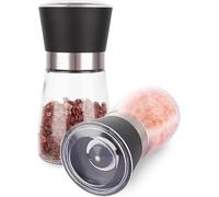 Premium Salt and Pepper Grinder Set - Adjustable Ceramic Mill, Refillable, Stainless Steel & Transparent Design, Easy to Use for Kitchen, Dining, and Cooking