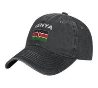 Premium Sandwich Cap Text with Kenyan Flag Plain Hat Daily Ball Cap for Activities Workout Adult