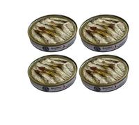Premium Sardines in Olive Oil with Chilli Pepper, 150g Tins, Pack of 4 by Baymar Gourmet