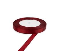 Premium Satin Ribbon | Double-Sided 10mm for Party Decorations, Wedding, Crafts, Gift Wrapping, DIY Projects & Event Styling (Dark Red, 2Reel) Craft Queen LTD