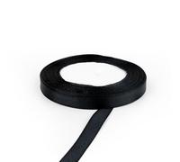 Premium Satin Ribbon | Double-Sided 10mm for Party Decorations, Wedding, Crafts, Gift Wrapping, DIY Projects & Event Styling (Black, 1Reel) Craft Queen LTD