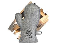 Premium Sauna Mitten Wool Glove for Heat Protection - Natural Grey Felt Heat-Resistant Hand Mitt for Finnish, Russian & Traditional Saunas or Steam Room - Banya Accessory & Spa Gift for Men and Women