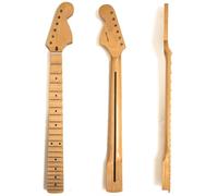 Premium Scalloped Maple Guitar Neck Compatible Fender ST-Style Electric Guitars, Gloss Natural Finish, Canadian Maple, 22 Narrow-Tall Frets, Deep “C” Profile, Bone Nut, Large Headstock with Logo