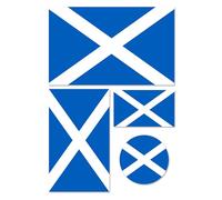 Premium Scottish Saltire Flag Sticker Set - 4 x Vinyl Decals for Laptop, Phone, Tablet, Helmet - Bubble-Free, Repositionable & Weatherproof - Scotland Pride Sports Fan & Travel Souvenir (SCO)