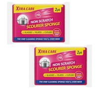 Premium Scourer Sponge Kitchen Dish Sponge | Non Scratch Washing Up Scourer Pads 2 x 2 Pack 4 Sponges