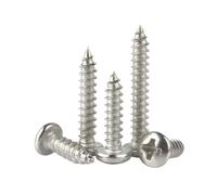 Premium Screws 304 Stainless Steel Cross Pan Head Self Tapping Screw M1.2 M1.4 M4 M5 M6 Phillips Round Head Screws 3mm M3 x 50Pieces(18mm,M4 x 20Pieces)
