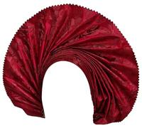 Premium Sego Autogele African Headwrap, Pre-tied 3D Damask, Traditional Nigerian Wedding Headtie, Auto Gele Headwear (MAROON)