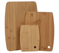 Premium Set of 3 Bamboo Chopping Boards - Small, Medium, Large - Natural Finish, Eco-friendly, Non-slip & Hanging Hole