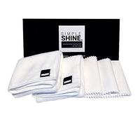 Premium Set Shoe Shining Cloths 3 Flannel & 2 Microfiber | Best for Buffing,Cleaning & Polishing Leather, White