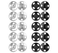 Premium Sewing Snaps 100 Sets 10 Mm Sew-On Snap Buttons Sewing Snaps Metal Snaps Fasteners Press Studs Buttons for Sewing Clothing (Black & Silver)
