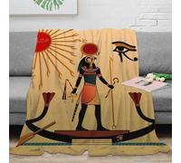 Premium Sherpa Ra-Horakhty Throw Blanket 3D Amun-Ra Eye of Ra Design Super Soft Cozy Fleece Blankets 60x80inch(150x200cm), Thick Plush Fuzzy Fluffy Lightweight Warm Throw for Couch,Bed,Sofa,Chair