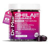 Premium Shilajit Gummies MAX 1500mg - 120 Gummies - 200mg Ashwagandha + 250mg Chaga Mushroom + 20mcg D2 + 50mcg B12 (2 Months Supply)