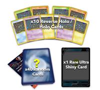 Premium Shiny TCG Card Bundle - 50 Random Cards | Guaranteed 10 Holo + 1 Rare Ultra Shiny | Includes Card Shield Bonus Card