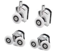 Premium Shower Door Rollers - 23mm/25mm Zinc Alloy Chrome-Plated Casters for Sliding Glass Doors, Adjustable Pulleys(Dw 118 2up 2down 23mm)