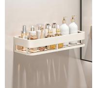 Premium Shower Shelves Kit, Multi-Functional and Durable Rack with Quick Installation, Rust-Proof Finish for Waterproof Bathroom Storage, Perfect Space Saving(White,15.7in (40cm))