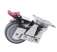 Premium Silent Damping 5Inch Universal Spring Caster Wheel with BrakeHeavyDuty AntiSeismic Industrial Gate Casters 1 Piece for Smooth Mobility