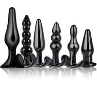 Premium Silicone Butt Plug Set - Soft, Flexible & Body-Safe - Beginner to Advanced - Anal Trainer Kit for Men & Women - Tapered & Beaded Plugs for Comfortable & Safe Play