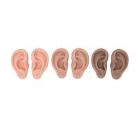 Premium Silicone Ear Model Set with 3 Colors Flexible Human Ear Simulated Models for Practice and Teaching - Reusable and Skin-Friendly Fake Ear Design