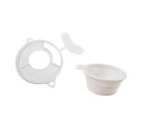 Premium Silicone Flour Funnel Attachment Comes with Splash Lid and Measuring Tool Dry Ingredient Funnel