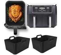 Premium Silicone Liners for Ninja 9.5L AF400UK & DZ400UK Air Fryer | 2.5mm Liner Thickness | 8mm high Lines on Base for Crisp AirFlow | Glove fit for Ninja 9.5L AF400UK & DZ400UK | Dishwasher Safe |