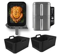 Premium Silicone Liners for Ninja Double Stack XL 9.5L SL400UK | 2.5mm Liner Thickness & 8mm high Lines on Base for Crisp AirFlow |Specially Designed for Ninja Dual Air Fryer 9.5L SL400UK |