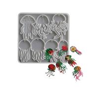 Premium Silicone Marine Creature Pendant Casting Tool for Handmade Necklaces Earrings and Clay Art Creations Jellyfish Charm Mold