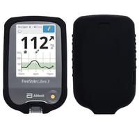 Premium Silicone Protective Cover Set (Screen Protector + Lanyard + Lanyard Patch) for Freestyle Libre 3/ Freestyle Libre 2 (Continuous Glucose Monitor) (Black)