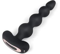 Premium Silicone Waterproof Vibrating Anal Beads - 9 Frequency Modes, USB Rechargeable, Prostate Massager for Men and Women, G-Spot and Clitoris Stimulation