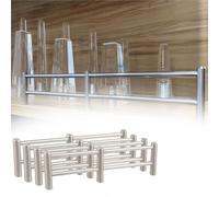 Premium Silver Heavy-Du Double Hole inless Steel Tipping Railing Bars for Solid Wood Cabi, Shoe Rac & Book Shelf Guardrails - 4pcs, 30cm Length, 50-120cm Fit