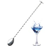 Premium Silver Stainless Steel Taproom Cocktail Mixing Spoon - Professional Long Handled Bartender Mixer Tool. Ideal for Home & Professional Bar Use, Durable & Efficient. 5 Year Guarantee.