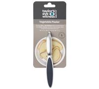 Premium Silver Straight Vegetable Peeler - Taylors Eye Witness, Great Kitchen Gadget, with Sturdy Zinc Aluminum Construction with Silver & Graphite Colour, Glides Easily Over Apple, Carrot Or Potato