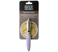 Premium Silver Straight Vegetable Peeler - Taylors Eye Witness, Great Kitchen Gadget, with Sturdy Zinc Aluminum Construction with Silver & Lavender Colour, Glides Easily Over Apple, Carrot Or Potato