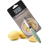 Premium Silver Straight Vegetable Peeler - Taylors Eye Witness, Great Kitchen Gadget, with Sturdy Zinc Aluminum Construction, Silver & Lichen Green Colour, Glides Easily Over Apple, Carrot Or Potato