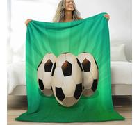 Premium Simple Sports Football Printed Blankets, Super Soft Flannel Plush Cozy Lightweight Green Throw Blanket for Baby Kids Boys Girls 87 × 95 inch - Super King Size